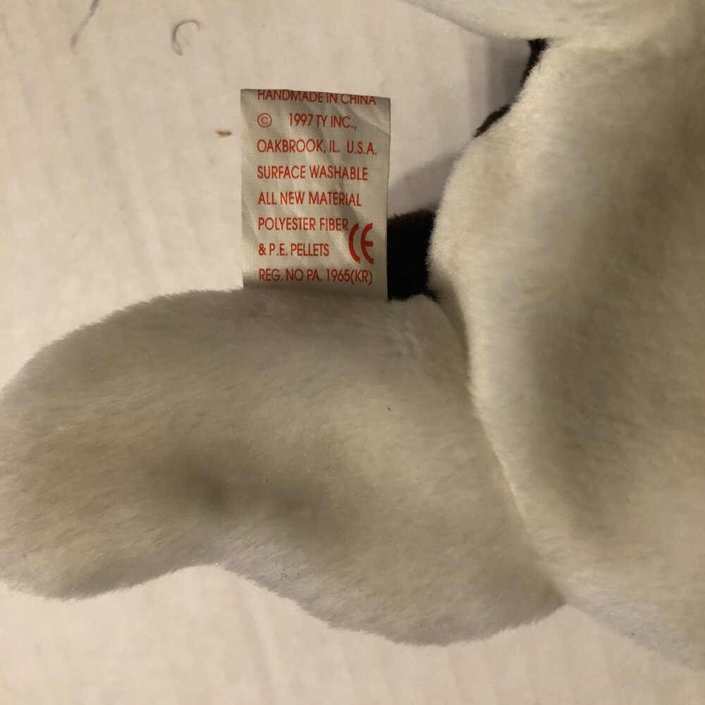 Ty new beanie baby Bruno the Bull Terrier dog 1997 with true errors - Picture 15 of 16